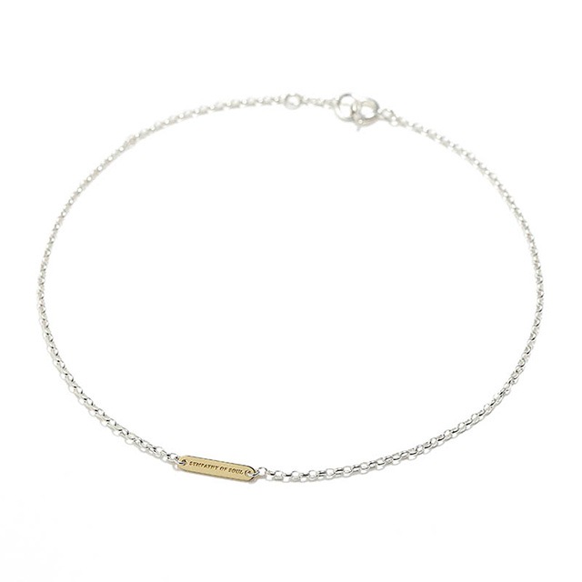 ����ѥ������֥����� Logo Plate Anklet - Oval - Silver��K18YG