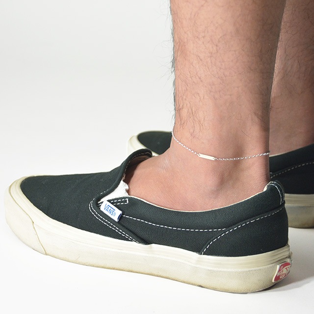 ����ѥ������֥����� Logo Plate Anklet - Oval - Silver��K18YG