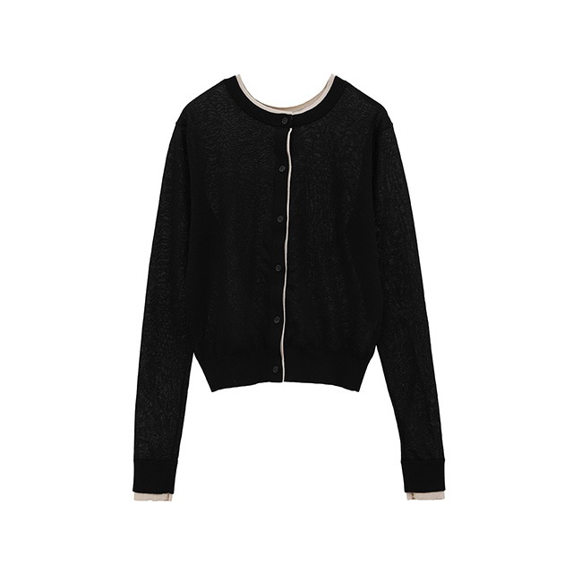 CLANE / ����� W FACE BICOLOR SHEER CARDIGAN