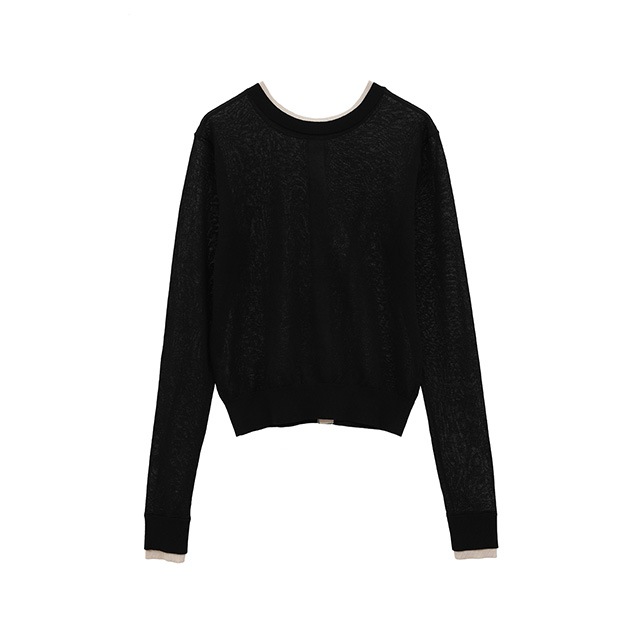 CLANE / ����� W FACE BICOLOR SHEER CARDIGAN