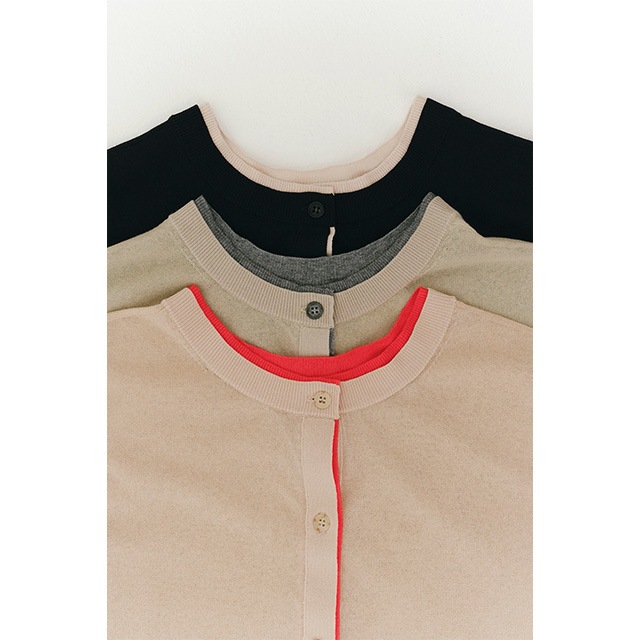 CLANE / ����� W FACE BICOLOR SHEER CARDIGAN