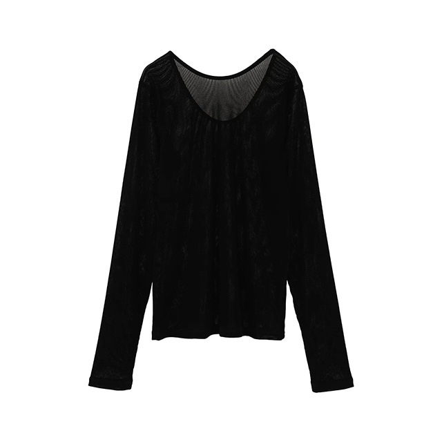 MANOF / ޥΥ TULLE FLOCKED STRIPE TOPS