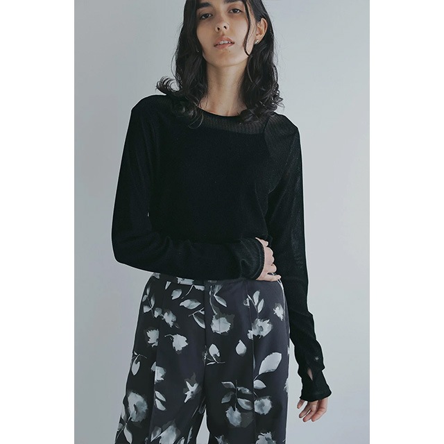 MANOF / ޥΥ TULLE FLOCKED STRIPE TOPS