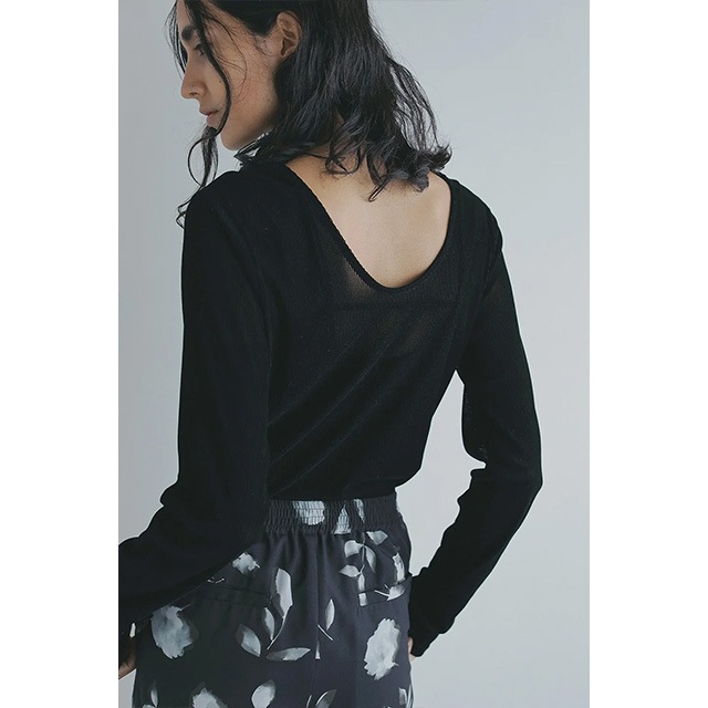 MANOF / ޥΥ TULLE FLOCKED STRIPE TOPS