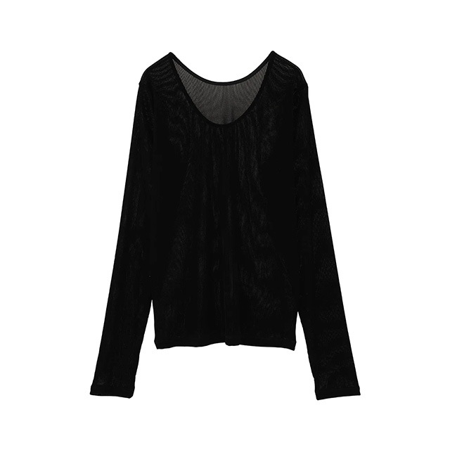 MANOF / ޥΥ TULLE FLOCKED STRIPE TOPS