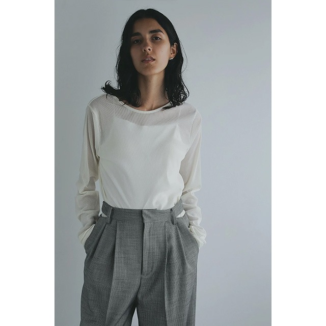 MANOF / ޥΥ TULLE FLOCKED STRIPE TOPS