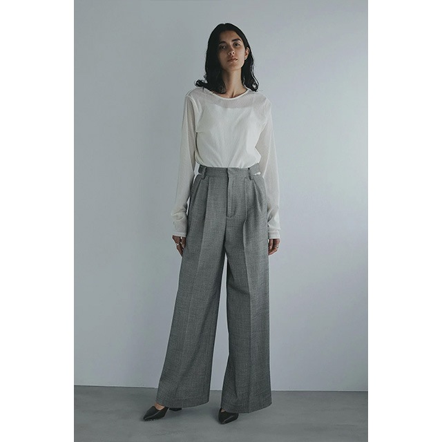 MANOF / ޥΥ TULLE FLOCKED STRIPE TOPS