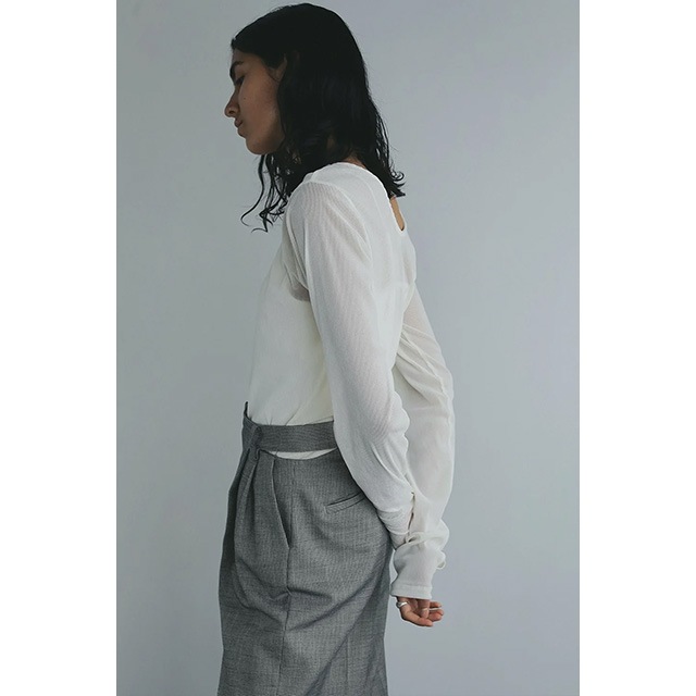 MANOF / ޥΥ TULLE FLOCKED STRIPE TOPS