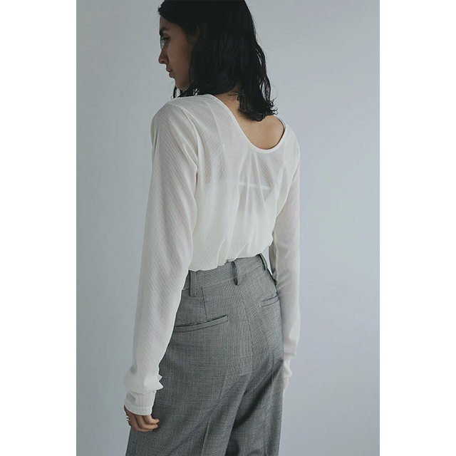 MANOF / ޥΥ TULLE FLOCKED STRIPE TOPS