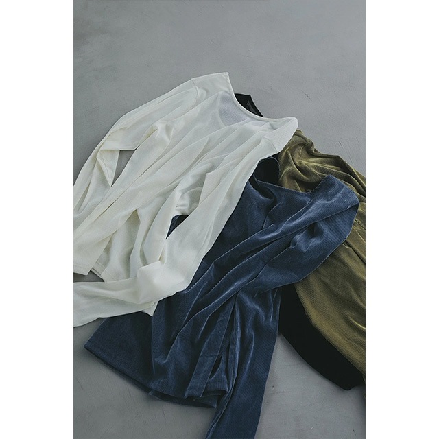 MANOF / ޥΥ TULLE FLOCKED STRIPE TOPS