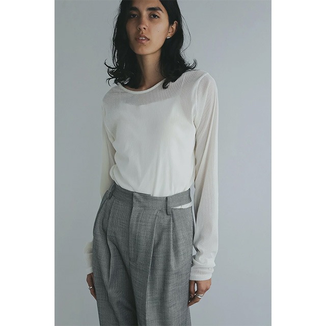 MANOF / ޥΥ TULLE FLOCKED STRIPE TOPS