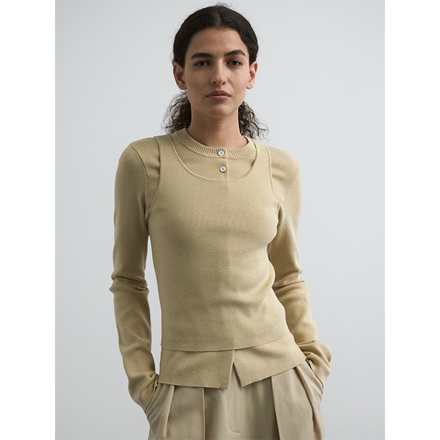 CREDONA / ɥ COTTON SILK MULTI KNIT TOPS