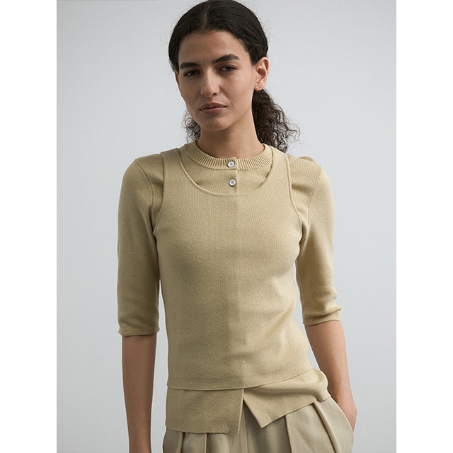 CREDONA / ɥ COTTON SILK MULTI KNIT TOPS