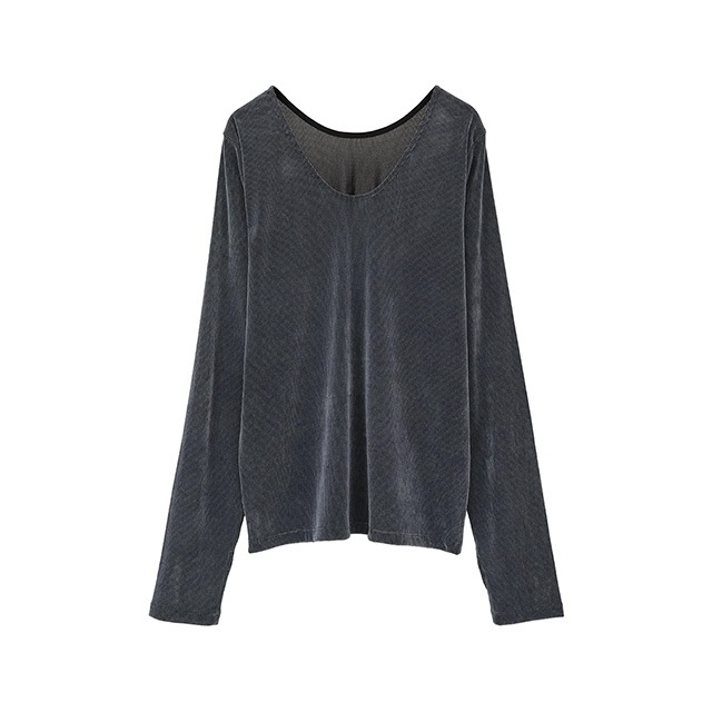 MANOF / ޥΥ TULLE FLOCKED STRIPE TOPS