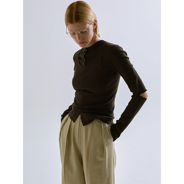 CREDONA / ɥ COTTON SILK MULTI KNIT TOPS