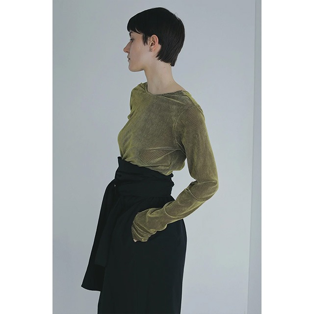MANOF / �ޥΥ� TULLE FLOCKED STRIPE TOPS