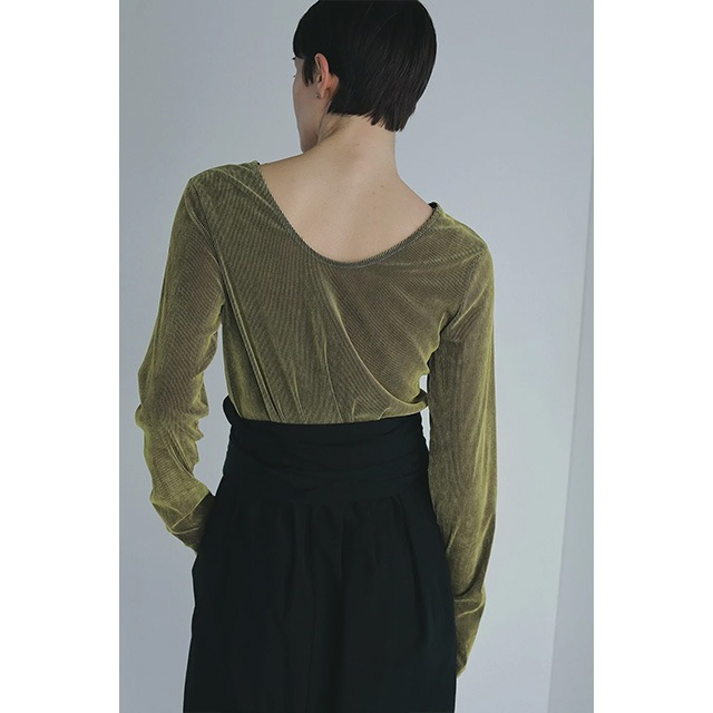 MANOF / �ޥΥ� TULLE FLOCKED STRIPE TOPS