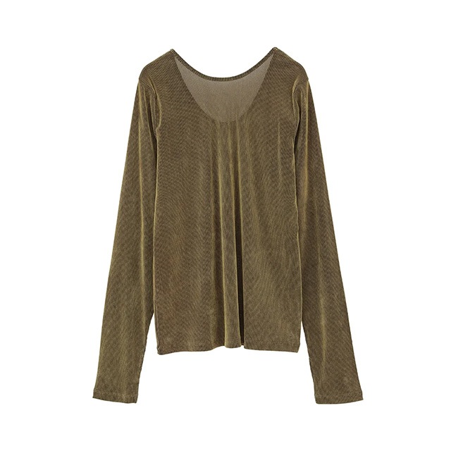 MANOF / �ޥΥ� TULLE FLOCKED STRIPE TOPS