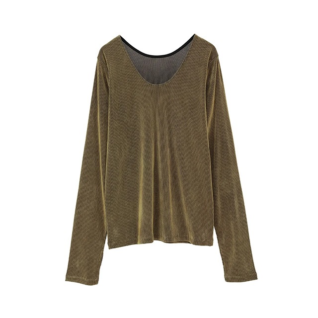 MANOF / �ޥΥ� TULLE FLOCKED STRIPE TOPS