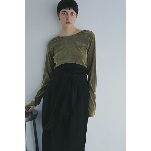 MANOF / �ޥΥ� TULLE FLOCKED STRIPE TOPS