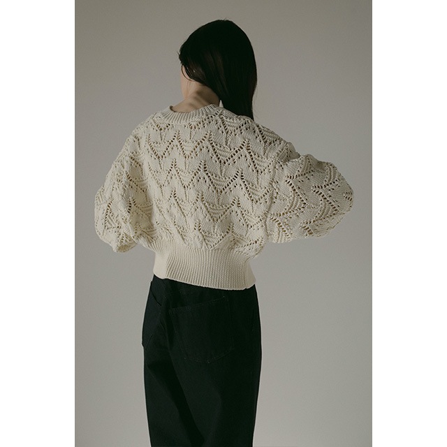 MANOF / ޥΥ CROCHET ZIP KNIT TOPS