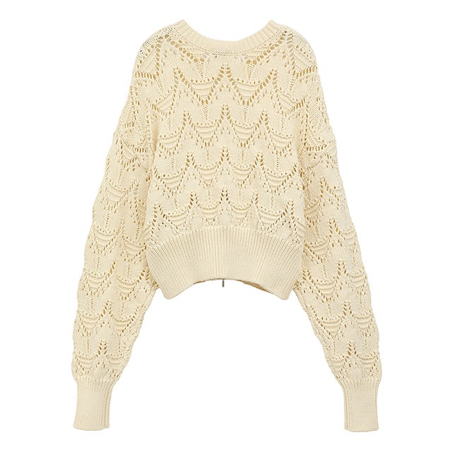 MANOF / ޥΥ CROCHET ZIP KNIT TOPS