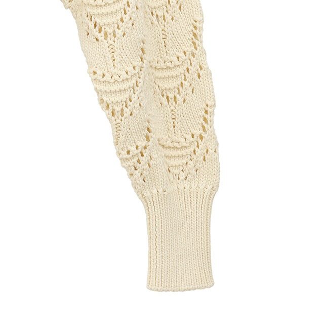 MANOF / ޥΥ CROCHET ZIP KNIT TOPS