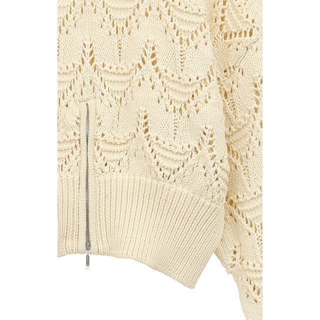 MANOF / ޥΥ CROCHET ZIP KNIT TOPS