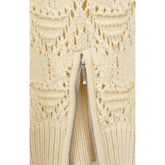 MANOF / ޥΥ CROCHET ZIP KNIT TOPS