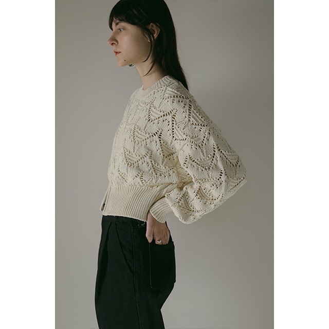 MANOF / ޥΥ CROCHET ZIP KNIT TOPS