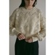 MANOF / ޥΥ CROCHET ZIP KNIT TOPS
