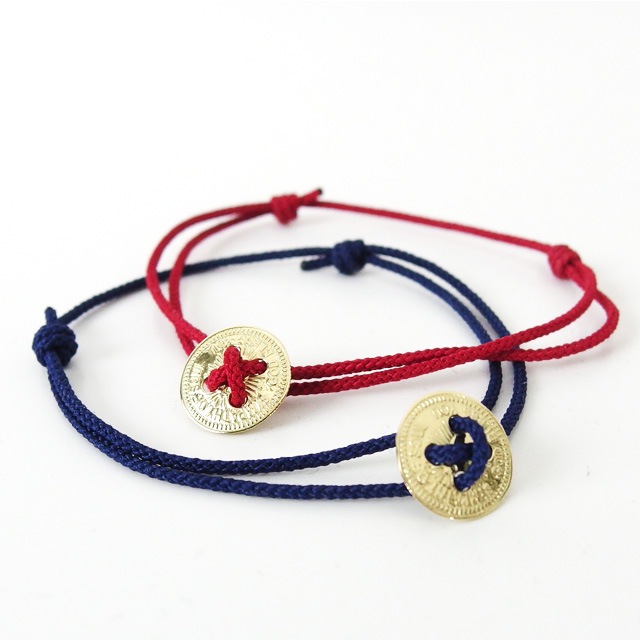 ����ѥ������֥����� Classic Coin Button Cord Bracelet