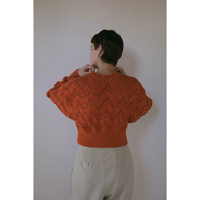 MANOF / ޥΥ CROCHET ZIP KNIT TOPS