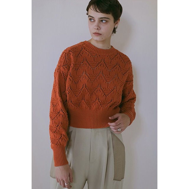 MANOF / ޥΥ CROCHET ZIP KNIT TOPS