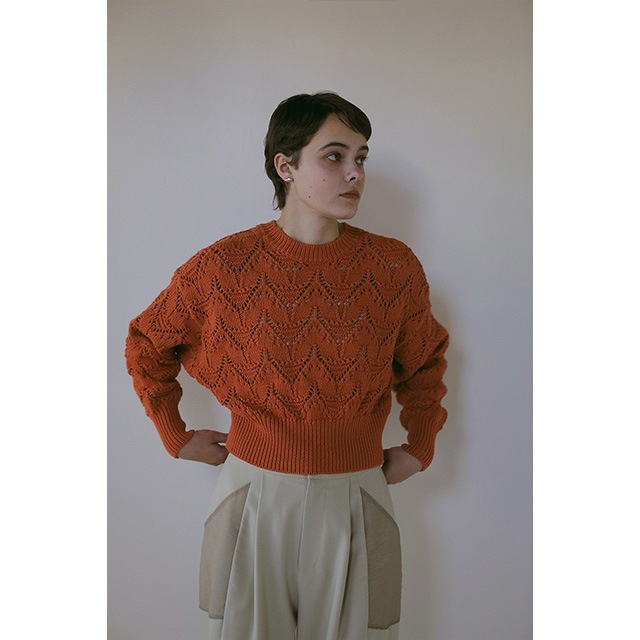 MANOF / ޥΥ CROCHET ZIP KNIT TOPS