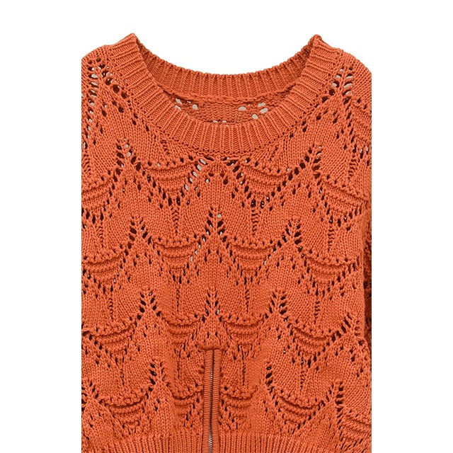 MANOF / ޥΥ CROCHET ZIP KNIT TOPS