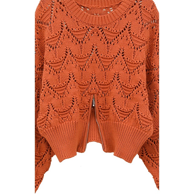 MANOF / ޥΥ CROCHET ZIP KNIT TOPS