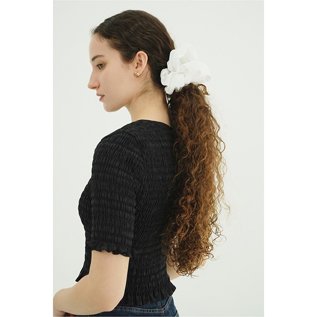 CLANE / ����� SHIRRING HALF SLEEVE BLOUSE