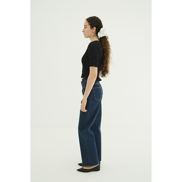 CLANE / ����� SHIRRING HALF SLEEVE BLOUSE