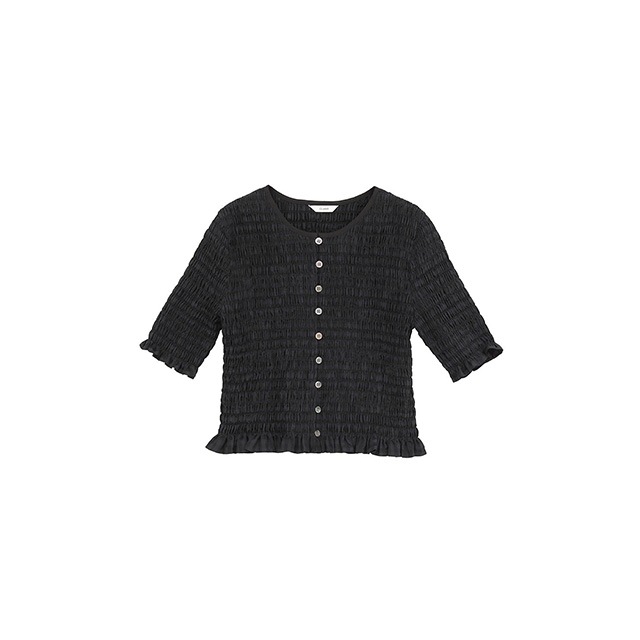 CLANE / ����� SHIRRING HALF SLEEVE BLOUSE