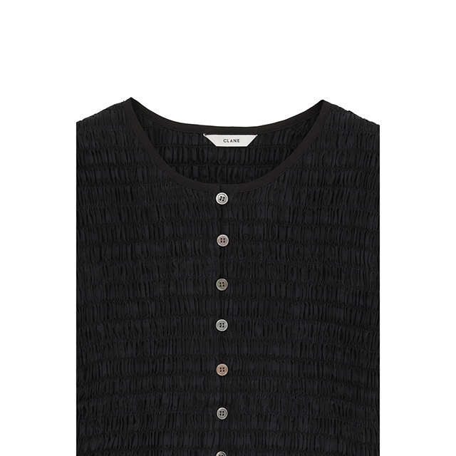 CLANE / ����� SHIRRING HALF SLEEVE BLOUSE
