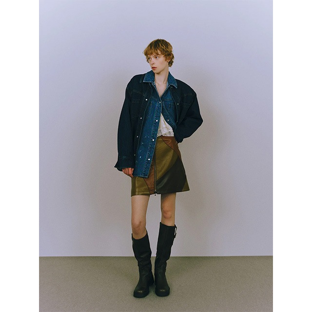 NOUNLESS / �ʥ���쥹 DENIM DISCHARGE PRINTHING SHIRTS