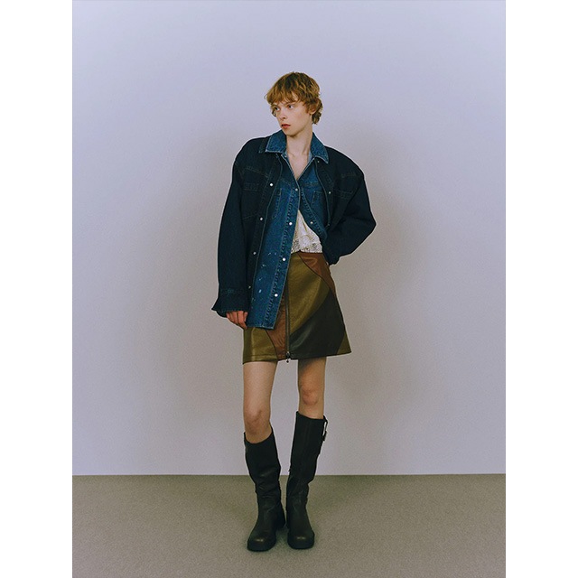 NOUNLESS / �ʥ���쥹 DENIM DISCHARGE PRINTHING SHIRTS