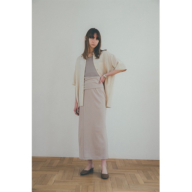 CLANE / �����  WAIST BELT RIB SKIRT