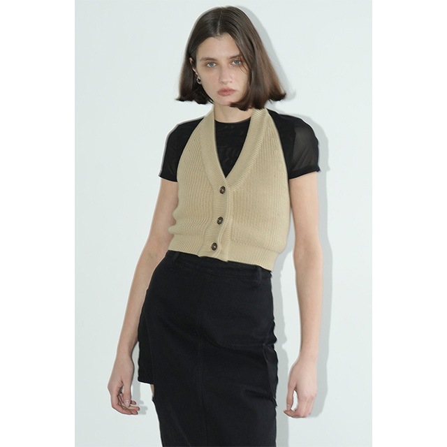 CLANE / ����� HALTER NECK BUSTIER KNIT TOPS