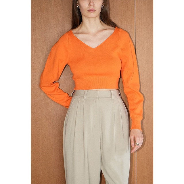 CLANE / ����� V NECK SHORT KNIT TOPS