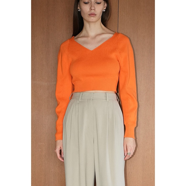 CLANE / ����� V NECK SHORT KNIT TOPS