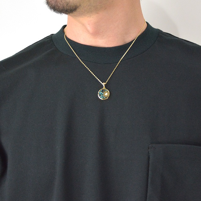 ѥ֥ Eclipse Inlay Necklace Set - K18TG w/Turquoise & Diamond