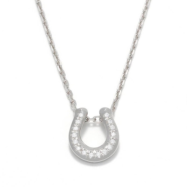����ѥ������֥����� Ridge Horseshoe Necklace - Silver w/CZ