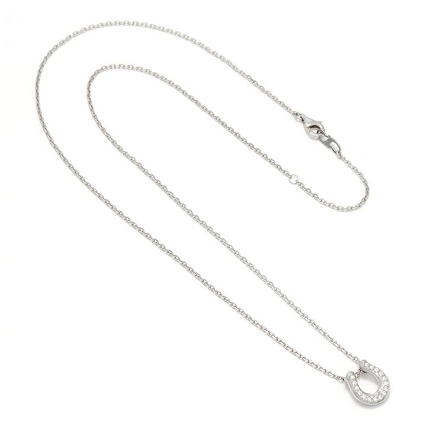 ����ѥ������֥����� Ridge Horseshoe Necklace - Silver w/CZ
